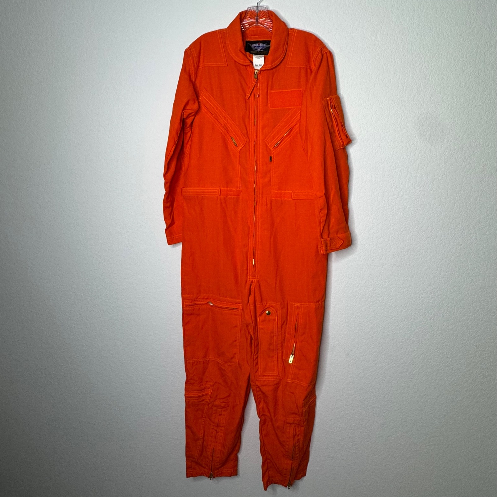 Gibson And Barnes Fluorescent Blaze Orange Long Sleeve Jumpsuit Mens Size 40s